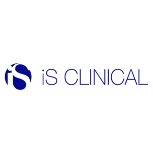 Blue ’is clinical’ logo with stylized circular emblem.