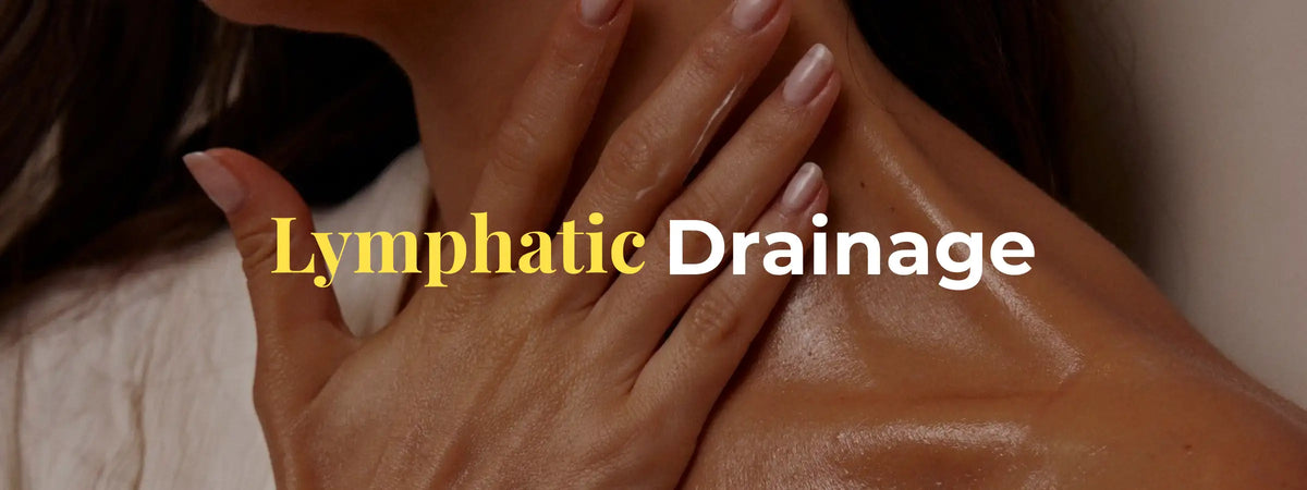 A hand with light pink manicured nails gently resting on a person’s neck, showcasing smooth skin and subtle sheen.
